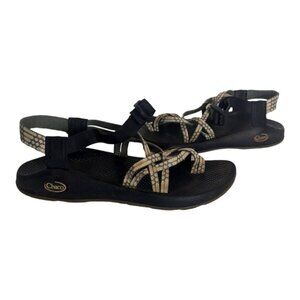 Chaco‎ Thong Water Sandal Hike Arch Support Strappy Size 10 Grey White Pattern